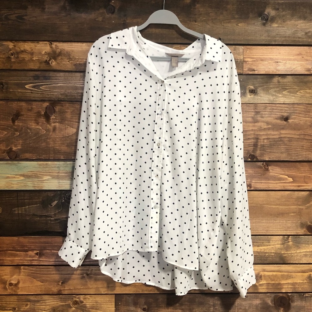 H&M Button Down Dot Blouse